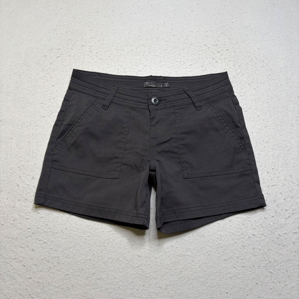 Prana Halle Shorts Women 0 Dark Gray W31170456 Hiking Outdoor Stretch Utility